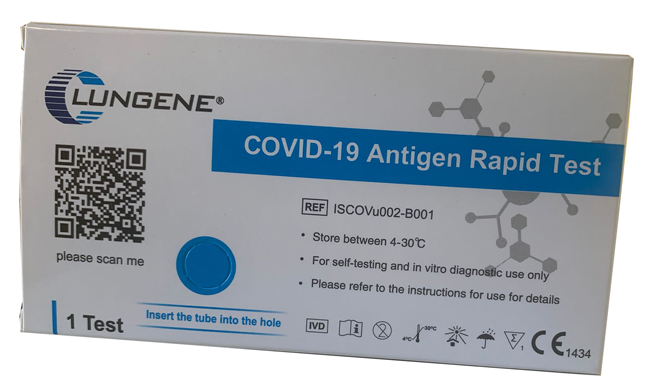 TEST ANTIGENICO RAPIDO COVID-19 CLUNGENE AUTODIAGNOSTICO DETERMINAZIONE QUALITATIVA ANTGENI SARS-COV-2 IN TAMPONI NASALI MEDIANTE IMMUNOCROMATOGRAFIA - Farmacia De Pasquale