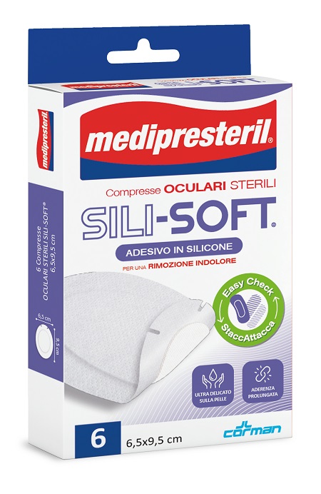 MEDIPRESTERIL COMPRESSA OCULARE ADESIVE WHITE SILICON 6 PEZZI - Farmacia De Pasquale