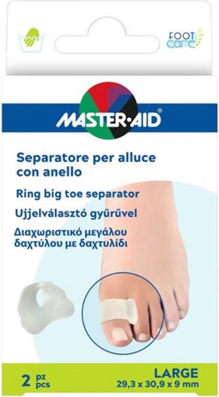 SEPARATORE ALLUCE MASTER-AID FOOTCARE CON ANELLO SMALL 2 PEZZI D3 - Farmacia De Pasquale
