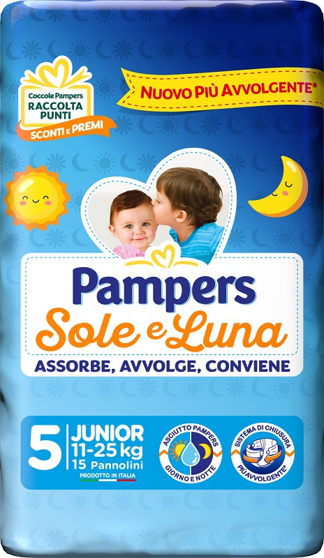 PAMPERS SOLE&LUNA JUNIOR 15 PEZZI - Farmacia De Pasquale