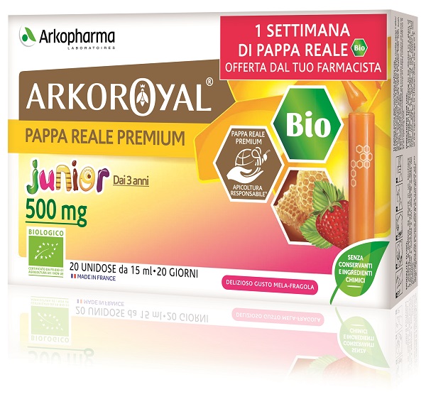 ARKOROYAL JUNIOR PAPPA REALE 500MG BIO 20 FIALOIDI PROMO - Farmacia De Pasquale
