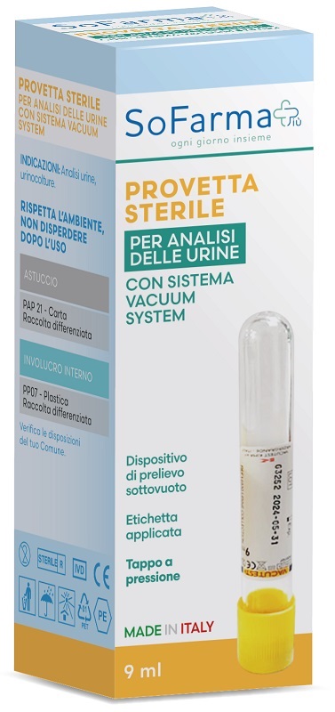 PROVETTA SOTTOVUOTO VACUTEST DA 9 ML SOFARMAPIU' - Farmacia De Pasquale