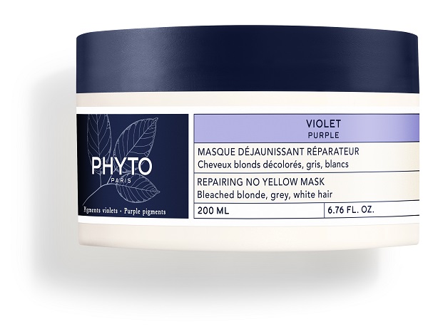 PHYTO PARIS VIOLET MASCHERA ANTI GIALLO RIPARATRICE PER CAPELLI BIONDI DECOLORATI GRIGI BIANCHI 200 ML - Farmacia De Pasquale
