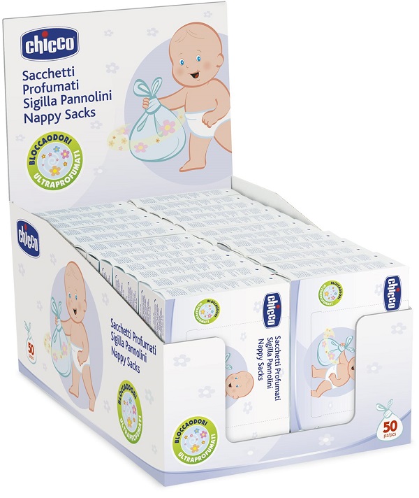 CHICCO SACCHETTI PROFUMATI PANNOLINI 50 PEZZI - Farmacia De Pasquale