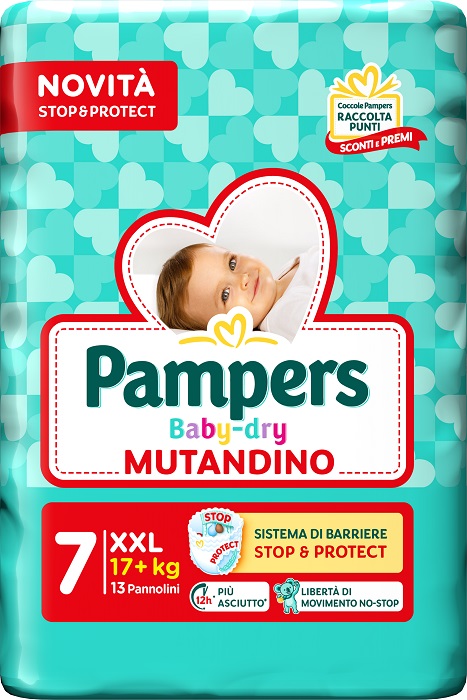PAMPERS BABY DRY PANNOLINO MUTANDINA XXL SMALL PACK 13 PEZZI - Farmacia De Pasquale