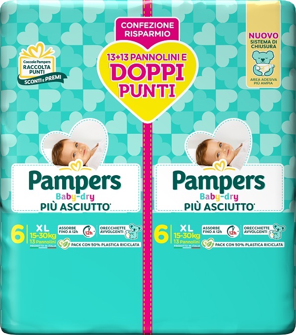 PAMPERS BABY DRY PANNOLINO DUO DOWNCOUNT XL 26 PEZZI - Farmacia De Pasquale