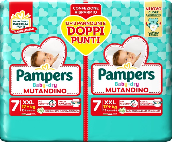 PAMPERS BABY DRY PANNOLINO MUTANDINA DUO DOWNCOUNT XXL 26 PEZZI - Farmacia De Pasquale