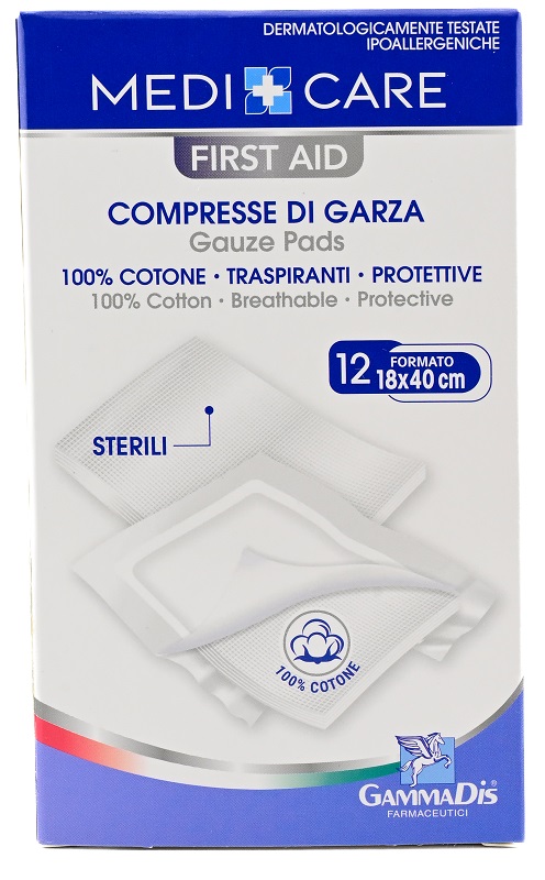 GARZA MEDICARE COTONE 18X40 CM 12 PEZZI - Farmacia De Pasquale