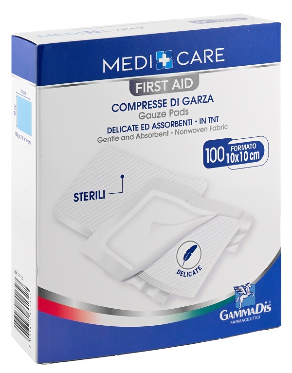 GARZA MEDICARE TNT 10X10 CM 100 PEZZI - Farmacia De Pasquale