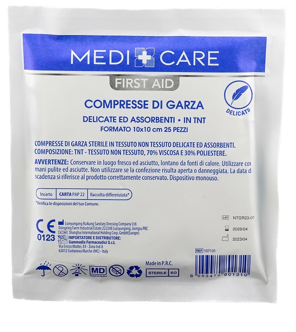 GARZA MEDICARE TNT 10X10 CM 25 PEZZI - Farmacia De Pasquale