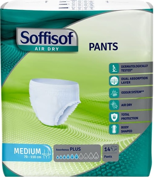 PANNOLONE PER INCONTINENZA SOFFISOF AIR DRY PANTS PLUS LARGE 14 PEZZI - Farmacia De Pasquale