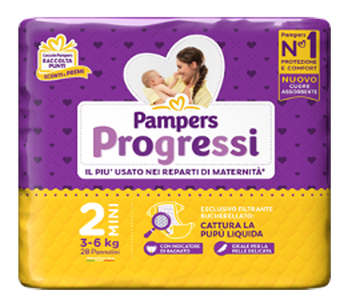 PAMPERS PROGRESSI MINI 3-6 KG 28 PEZZI - Farmacia De Pasquale