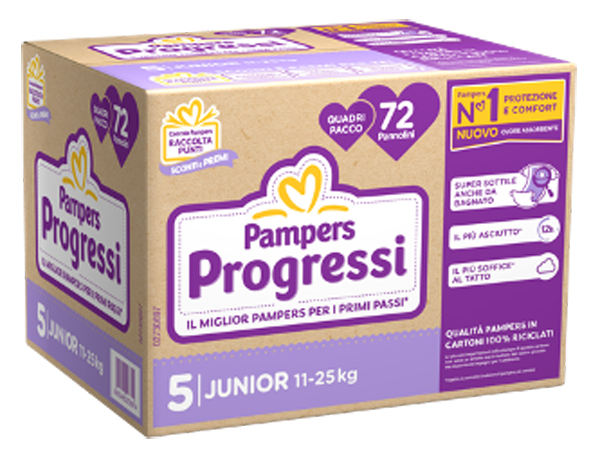 PAMPERS QUADRI PROGRESSI JUNIOR 72 PEZZI - Farmacia De Pasquale