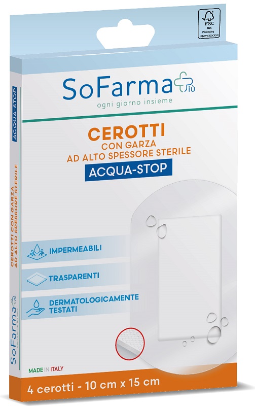 CEROTTO ACQUASTOP 10X15 CM 4 PEZZI SOFARMAPIU' - Farmacia De Pasquale