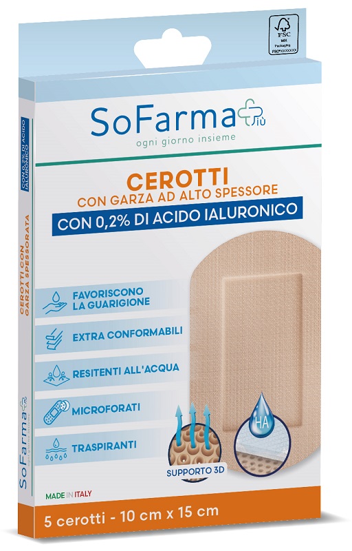 CEROTTO CICATRIZZANTE 10X15 CM 5 PEZZI SOFARMAPIU' - Farmacia De Pasquale