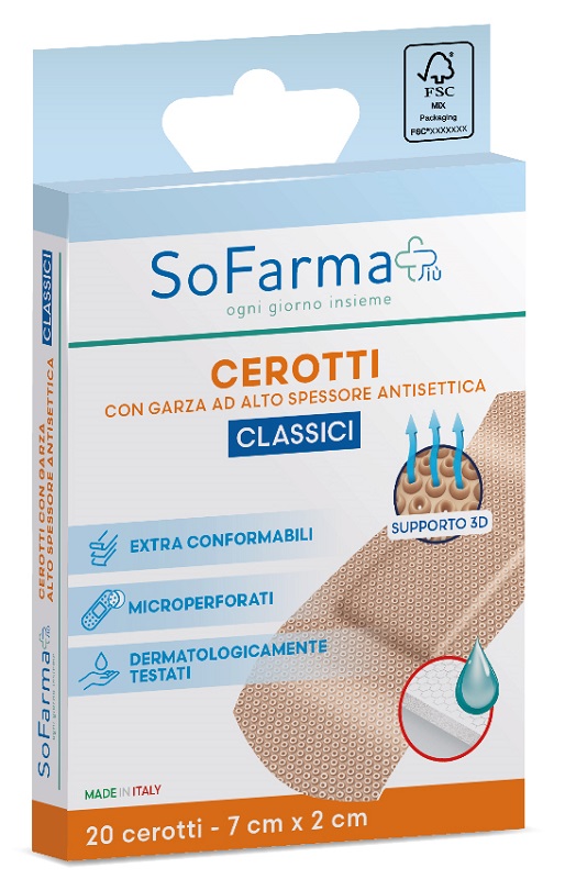 CEROTTO CLASSICO 7X2 CM 20 PEZZI SOFARMAPIU' - Farmacia De Pasquale