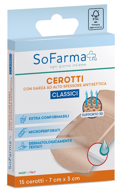 CEROTTO CLASSICO 7X3 CM 15 PEZZI SOFARMAPIU' - Farmacia De Pasquale