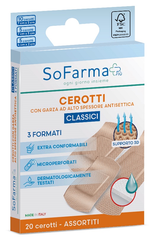 CEROTTO CLASSICO ASSORTITI 20 PEZZI SOFARMAPIU' - Farmacia De Pasquale