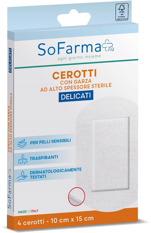 CEROTTO DELICATO 10X15 CM 4 PEZZI SOFARMAPIU' - Farmacia De Pasquale