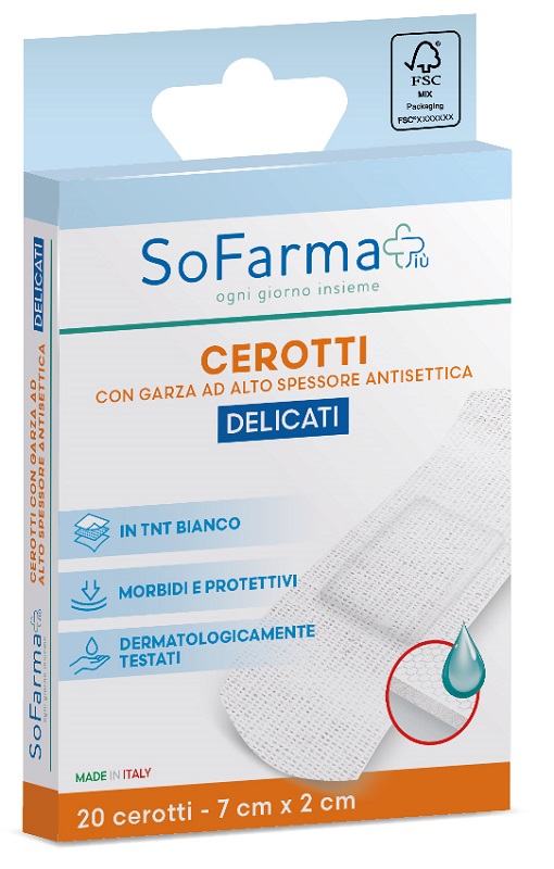 CEROTTO DELICATO 7X2 CM 20 PEZZI SOFARMAPIU' - Farmacia De Pasquale