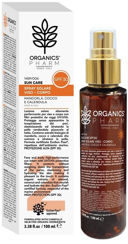 ORGANICS PHARM SUN CARE SPRAY SOLARE VISO-CORPO SPF30 100 ML - Farmacia De Pasquale