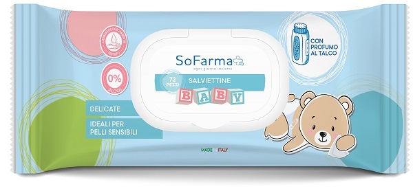 SALVIETTINE BABY TALCO 72 PEZZI SOFARMAPIU' - Farmacia De Pasquale