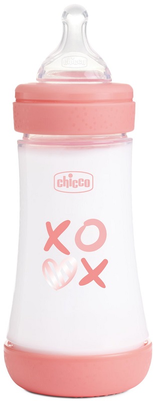 CHICCO BIBERON P5 240ML MED SILICONE GIRL - Farmacia De Pasquale