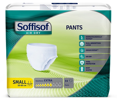 PANNOLONE PER INCONTINENZA SOFFISOF PULL UP AIR DRY SMALL 14 PEZZI - Farmacia De Pasquale