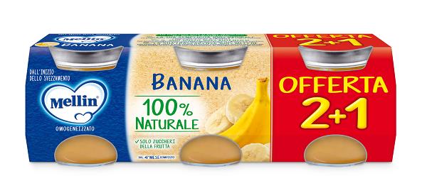 MELLIN OMOGENEIZZATO BANANA 3 PEZZI DA 100 G - Farmacia De Pasquale