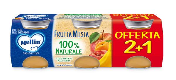 MELLIN OMOGENEIZZATO FRUTTA MISTA 3 PEZZI DA 100 G - Farmacia De Pasquale