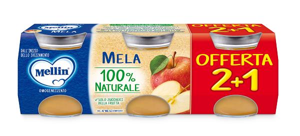 MELLIN OMOGENEIZZATO MELA 3PZ DA 100 G - Farmacia De Pasquale