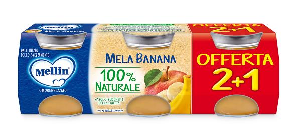 MELLIN OMOGENEIZZATO MELA BANANA 3 PEZZI DA 100 G - Farmacia De Pasquale