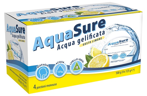 AQUASURE ACQUA GELIFICATA LIMONE EDULCORATA MULTIPACK 4 PEZZI DA 125 G - Farmacia De Pasquale