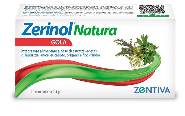 ZERINOL NATURA GOLA 20 CARAMELLE BALSAMICHE - Farmacia De Pasquale