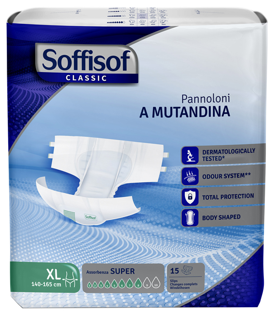 PANNOLINO MUTANDINA SUPER XL CLASSIC SOFFISOF 15 PEZZI - Farmacia De Pasquale
