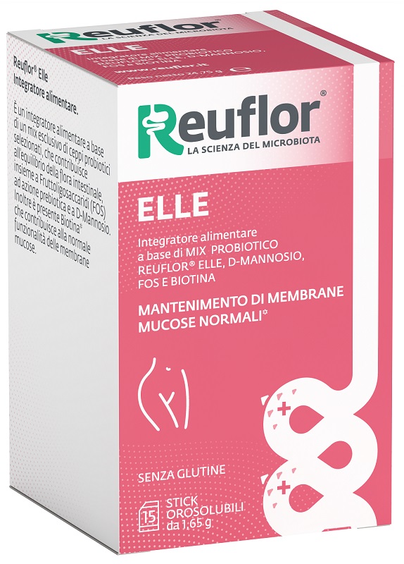 REUFLOR ELLE 15 STICK OROSOLUBILI DA 1,65 G SENZA GLUTINE - Farmacia De Pasquale