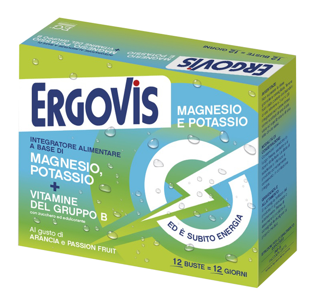 ERGOVIS MG+K VITAMINE B CON ZUCCHERO 12 BUSTINE - Farmacia De Pasquale