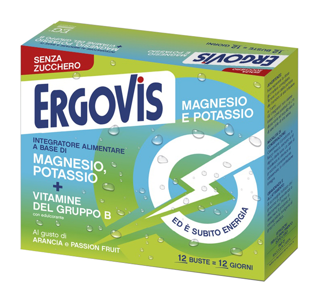 ERGOVIS MG+K VITAMINE B SENZA ZUCCHERO 12 BUSTINE - Farmacia De Pasquale