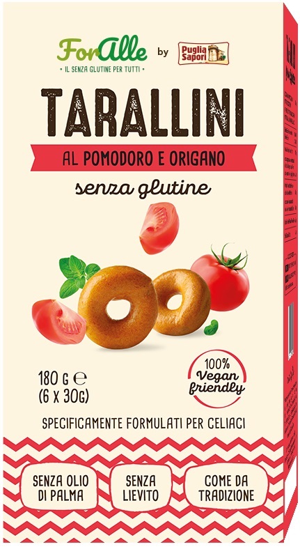 FORALLE TARALLINI POMODORO E ORIGANO 6 BUSTINE X 30 G - Farmacia De Pasquale