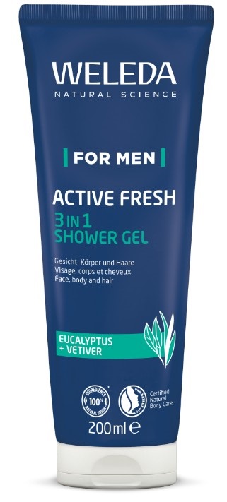WELEDA FOR MEN ACTIVE FRESH 3IN1 SHOWER GEL 200 ML - Farmacia De Pasquale