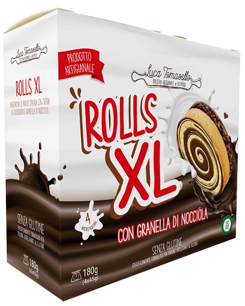 ROLLS XL MERENDINA PAN DI SPAGNA GRANELLA NOCCIOLA 180 G - Farmacia De Pasquale