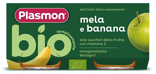 PLASMON OMOGENEIZZATO BIO BANANA MELA 2 VASETTI X 80 G - Farmacia De Pasquale