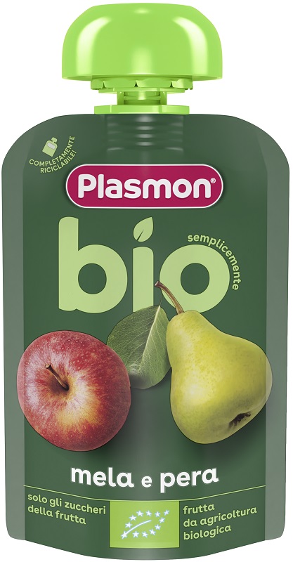 PLASMON MELA PERA BIO POUCHES 100 G - Farmacia De Pasquale