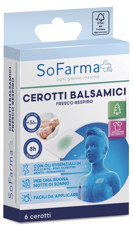 CEROTTO BALSAMICO FRESCO RESPIRO 6 PEZZI SOFARMAPIU' - Farmacia De Pasquale