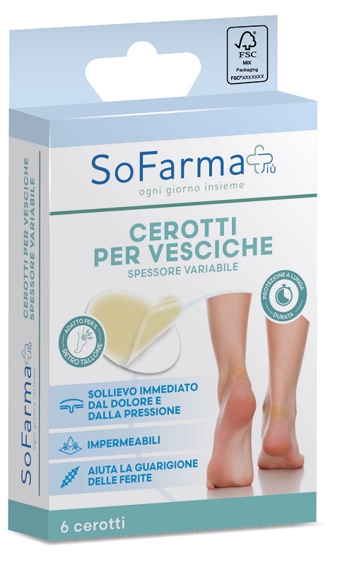 CEROTTO VESCICA RETROTALLONE OVALE 44X66 MM 6 PEZZI SOFARMAPIU' - Farmacia De Pasquale