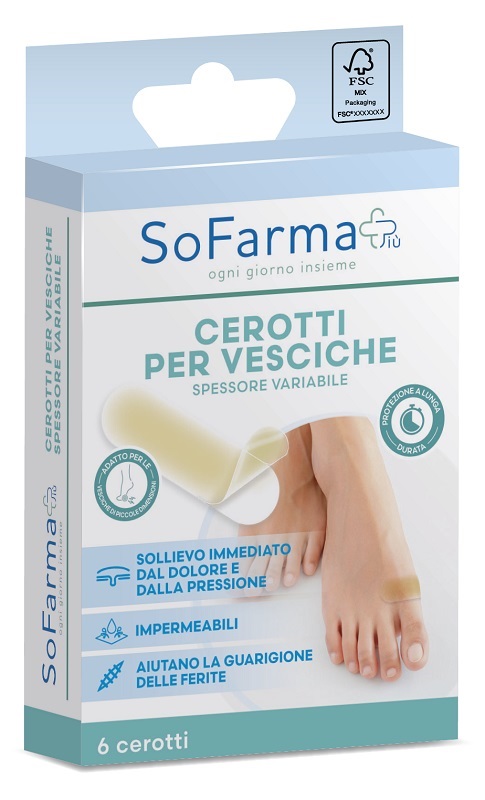 CEROTTO VESCICA PICCOLO 20 X 60 MM 6 PEZZI SOFARMAPIU' - Farmacia De Pasquale