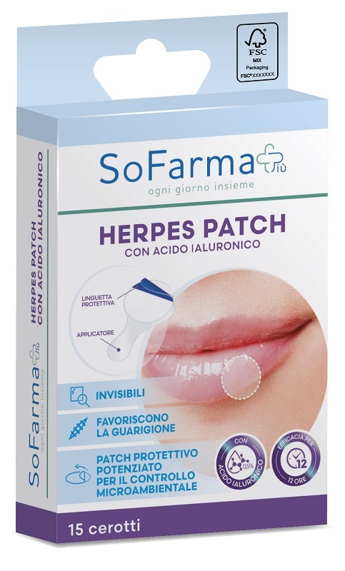 CEROTTO HERPES PATCH CON ACIDO IALURONICO 15 PEZZI SOFARMAPIU' - Farmacia De Pasquale