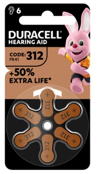 DURACELL EASY TAB 312 MARRONE BATTERIA PER APPARECCHIO ACUSTICO 6 PEZZI - Farmacia De Pasquale