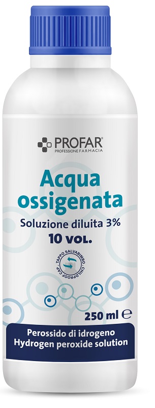 PROFAR ACQUA OSSIGENATA SOLUZIONE DILUITA 3% 10 VOLUMI 250 ML - Farmacia De Pasquale