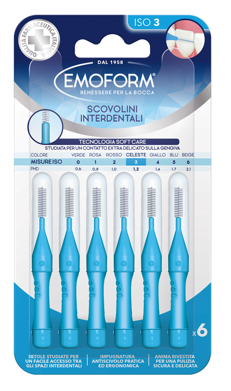 EMOFORM SCOVOLINO ISO 3 CELESTE 6 PEZZI - Farmacia De Pasquale